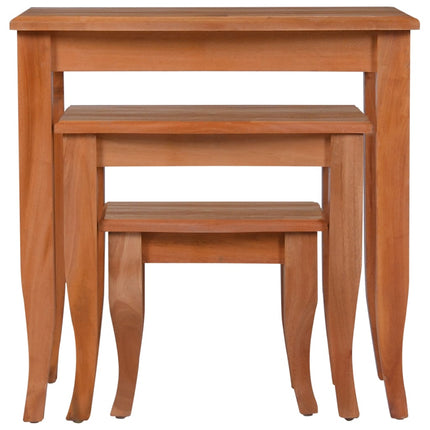 Side Tables 3 pcs Solid Mahogany Wood