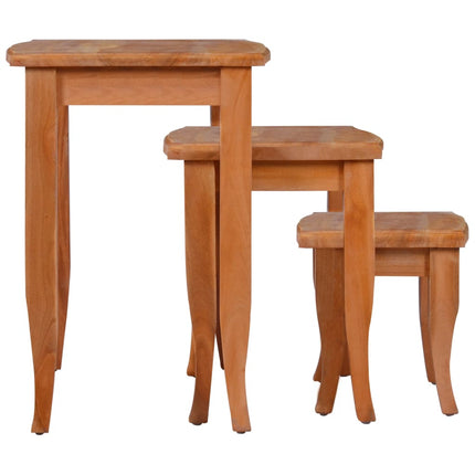 Side Tables 3 pcs Solid Mahogany Wood