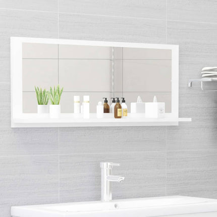vidaXL Bathroom Mirror High Gloss White 90cm Chipboard