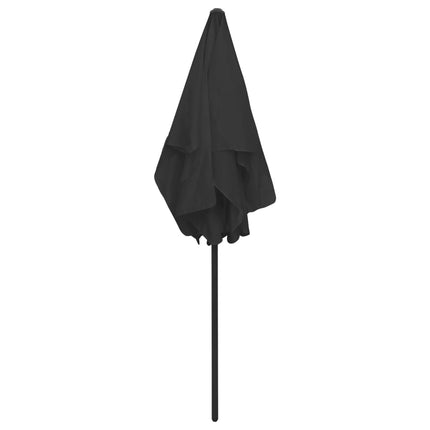 Beach Umbrella Black 180x120 cm