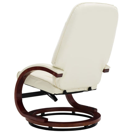 vidaXL Reclining Chair with Footstool Cream White Faux Leather