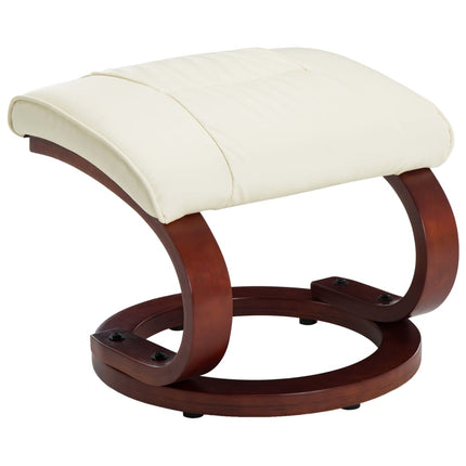 vidaXL Reclining Chair with Footstool Cream White Faux Leather