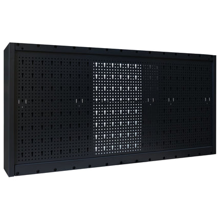 vidaXL Wall Mounted Tool Cabinet Industrial Metal 120x19x60 cm Black
