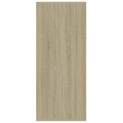 Shoe Cabinet White and Sonoma Oak 60x35x84 cm Engineered Wood