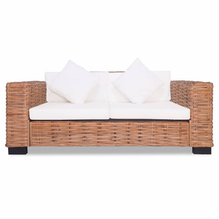 vidaXL 2-Seater Sofa Natural Rattan