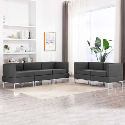 vidaXL 5 Piece Sofa Set Fabric Dark Grey