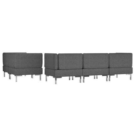 vidaXL 5 Piece Sofa Set Fabric Dark Grey
