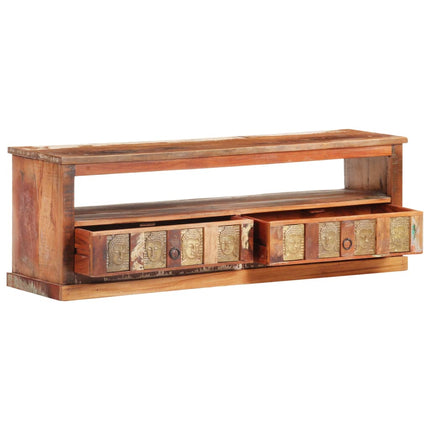 TV Cabinet with Buddha Cladding 120x30x40 cm Reclaimed Wood