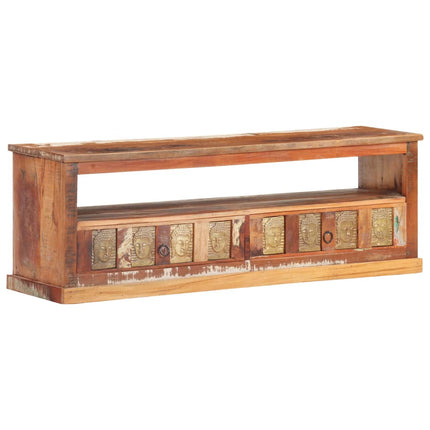 TV Cabinet with Buddha Cladding 120x30x40 cm Reclaimed Wood