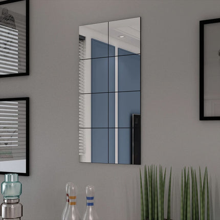 vidaXL Frameless Mirror Tiles Glass 8 pcs 20.5 cm