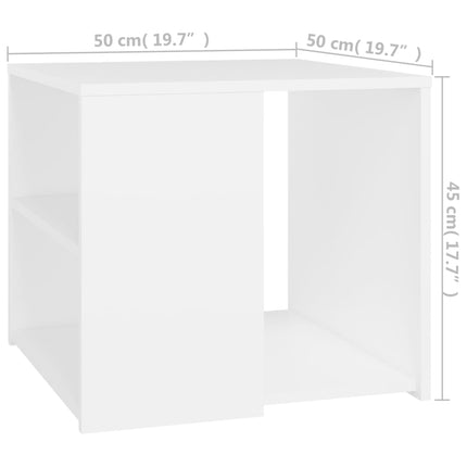 vidaXL Side Table White 50x50x45 cm Chipboard