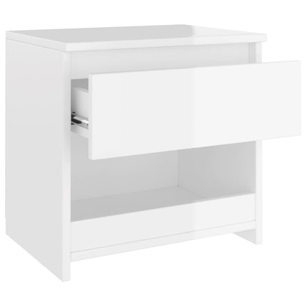 vidaXL Bedside Cabinets 2 pcs High Gloss White 40x30x39 cm Chipboard