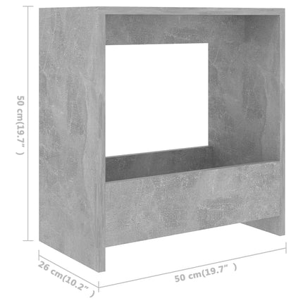 vidaXL Side Table Concrete Grey 50x26x50 cm Chipboard