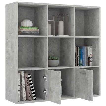 vidaXL Book Cabinet Concrete Grey 98x30x98 cm Chipboard