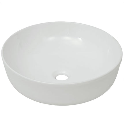 vidaXL Basin Round Ceramic White 41.5x13.5 cm