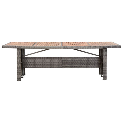 Garden Table 240x90x74 cm Poly Rattan and Solid Acacia Wood