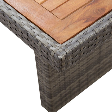 Garden Table 240x90x74 cm Poly Rattan and Solid Acacia Wood
