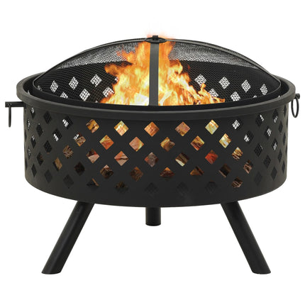 Fire Pit with Poker 68 cm XXL Steel
