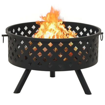 Fire Pit with Poker 68 cm XXL Steel