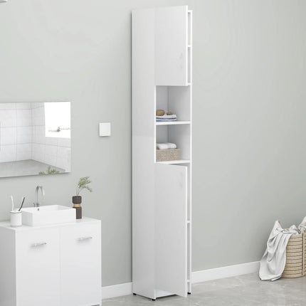 vidaXL Bathroom Cabinet White 32x25.5x190 cm Chipboard