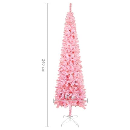 vidaXL Slim Christmas Tree Pink 240 cm