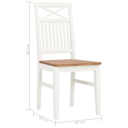 vidaXL Dining Chairs 4 pcs White Solid Oak Wood