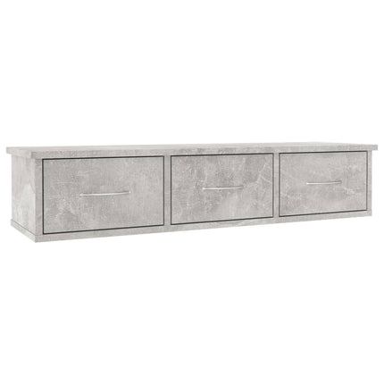 vidaXL Wall-mounted Drawer Shelf Concrete Grey 88x26x18.5 cm Chipboard
