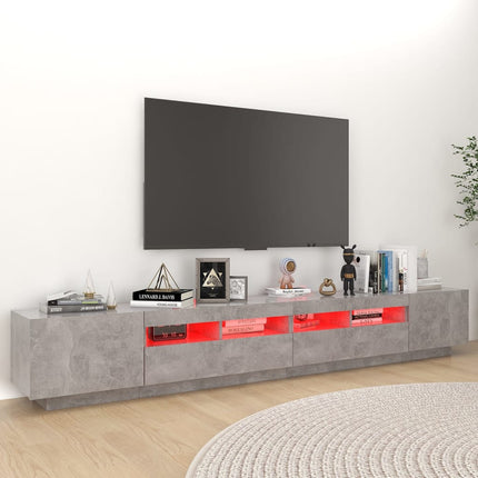 vidaXL TV Cabinet with LED Lights Concrete Grey 260x35x40 cm