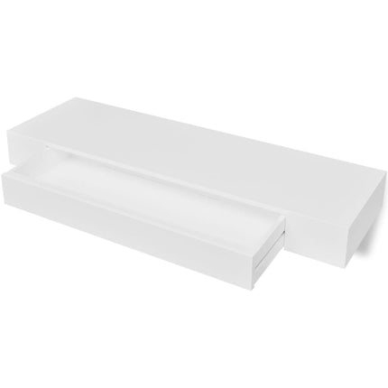 vidaXL Floating Wall Shelves with Drawers 2 pcs White 80 cm