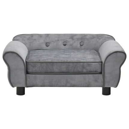 vidaXL Dog Sofa Grey 72x45x30 cm Plush