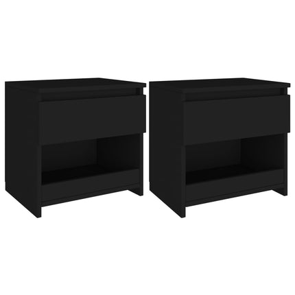 vidaXL Bedside Cabinets 2 pcs Black 40x30x39 cm Chipboard