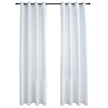 vidaXL Blackout Curtains with Metal Rings 2 pcs Off White 140x225 cm