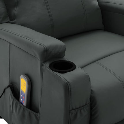 vidaXL Massage Reclining Chair Anthracite Faux Leather