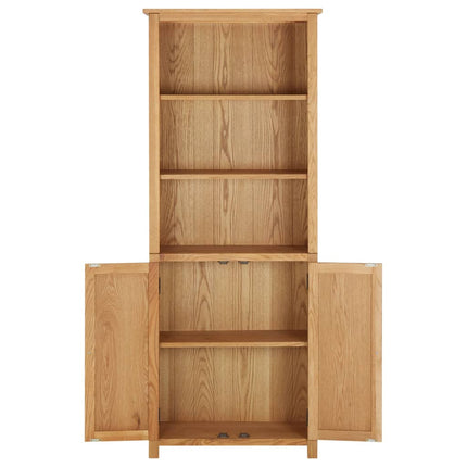vidaXL Bookcase with 2 Doors 90x30x200 cm Solid Oak Wood
