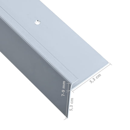 vidaXL F-shape Stair Nosings 15 pcs Aluminium 90 cm Silver