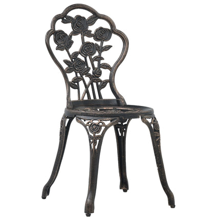vidaXL Bistro Chairs 2 pcs Bronze Cast Aluminium