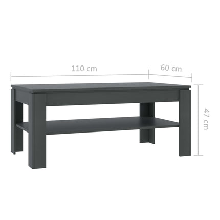 vidaXL Coffee Table Grey 110x60x47 cm Chipboard