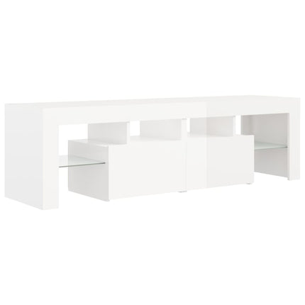 vidaXL TV Cabinet with LED Lights High Gloss White 140x36.5x40 cm