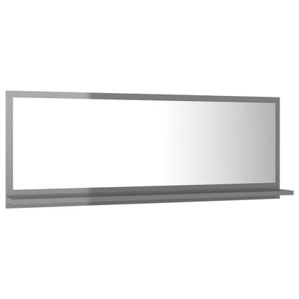 vidaXL Bathroom Mirror High Gloss Grey 100cm Chipboard