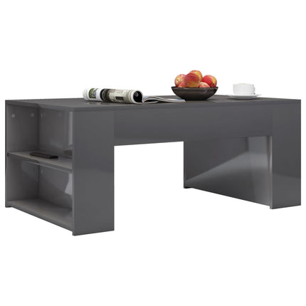 vidaXL Coffee Table High Gloss Grey 100x60x42 cm Chipboard