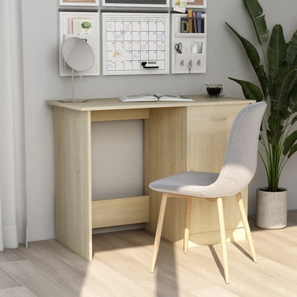 vidaXL Desk Sonoma Oak 100x50x76 cm Chipboard