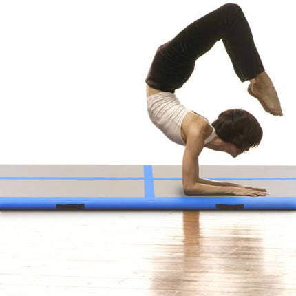vidaXL Inflatable Gymnastics Mat with Pump 400x100x10 cm PVC Blue