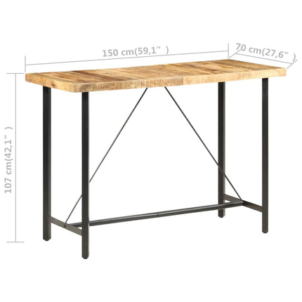 vidaXL Bar table 150x70x107 cm Rough Mango Wood
