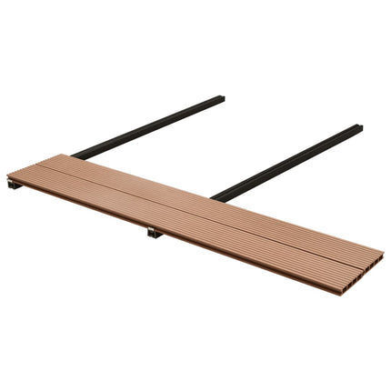 WPC Decking Boards with Accessories 40 m² 2.2 m Brown