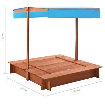 Sandbox with Roof Firwood 122x120x123 cm