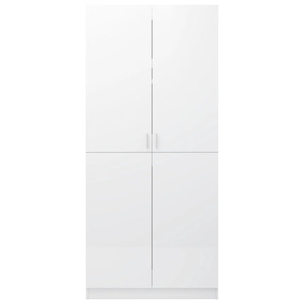 vidaXL Wardrobe High Gloss White 90x52x200 cm Chipboard