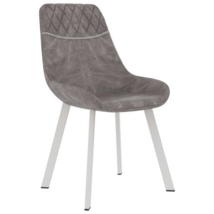 vidaXL Dining Chairs 2 pcs Grey Faux Leather