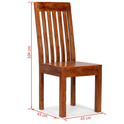vidaXL Dining Chairs 6 pcs Solid Wood with Sheesham Finish Modern