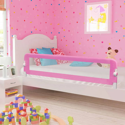vidaXL Toddler Safety Bed Rail Pink 180x42 cm Polyester