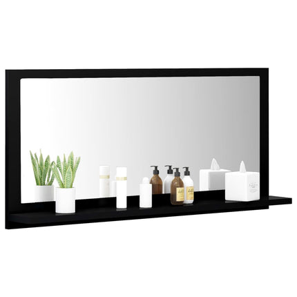 vidaXL Bathroom Mirror Black 80x10.5x37cm Chipboard